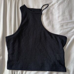 Black different sleeve Crop Top